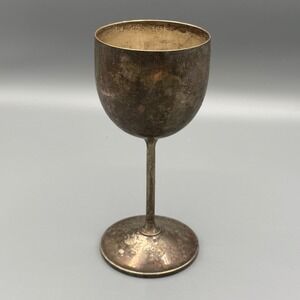 Vintage EPB Quinces Spain Silver Plate Wine Goblet Chalice Tarnished Patina